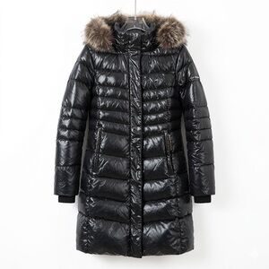 Lole Black Quilted Long Puffer Duck Down Fill Coat